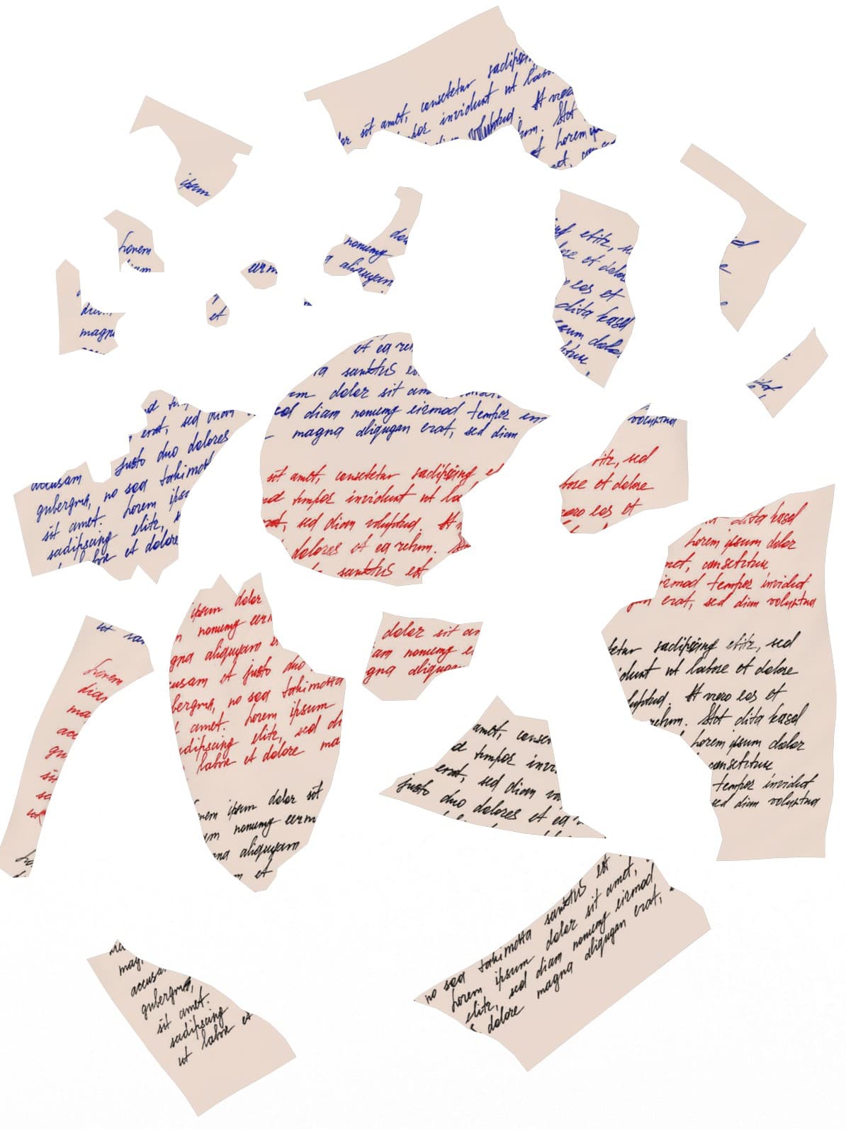 Document with torn sections before repair