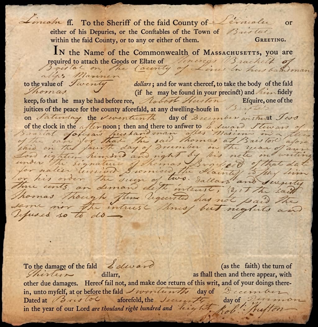 Legal document after restoration