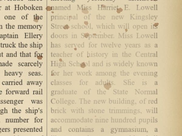 A newspaper paragraph faded almost to nothing
